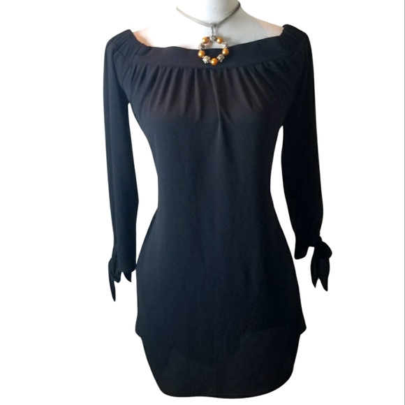Rhapsody Simply Black Versatile Tie Sleeve Dress/Tunic - Picture 1 of 7